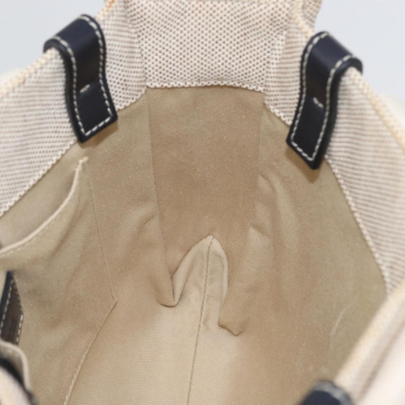 Chloe Woody Small Hand Bag Canvas Beige Auth 170882