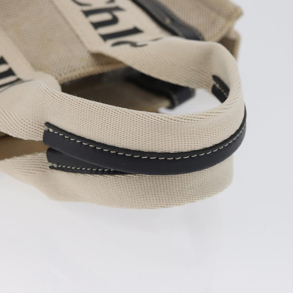 Chloe Woody Small Hand Bag Canvas Beige Auth 170882