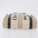 Chloe Woody Small Hand Bag Canvas Beige Auth 170882-5