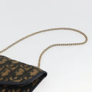 Christian Dior Trotter Canvas Chain Shoulder Pouch Navy Gold Auth 170883-8