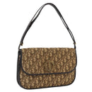 Christian Dior Trotter Canvas Schoudertas Beige Goud Auth 170884-1