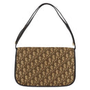 Christian Dior Trotter Canvas Schoudertas Beige Goud Auth 170884-2