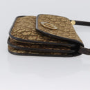 Christian Dior Trotter Canvas Schoudertas Beige Goud Auth 170884-3