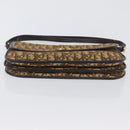 Christian Dior Trotter Canvas Schoudertas Beige Goud Auth 170884-5