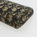 Christian Dior Trotter Canvas Pouch Navy Gold Auth 170885-7