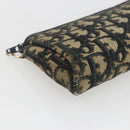 Christian Dior Trotter Canvas Pouch Navy Gold Auth 170885-14
