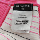 CHANEL Cape Poncho cotton White Pink CC Auth 170887V-10
