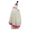 CHANEL Cape Poncho cotton White Pink CC Auth 170887V-4