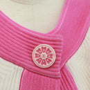 CHANEL Cape Poncho cotton White Pink CC Auth 170887V-5