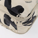 CHANEL Tote Bag Canvas White Silver CC Auth 170892-13