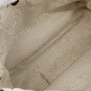 CHANEL Tote Bag Canvas White Silver CC Auth 170892-16