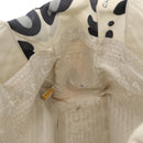 CHANEL Tote Bag Canvas White Silver CC Auth 170892-18