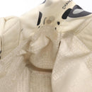 CHANEL Tote Bag Canvas White Silver CC Auth 170892-19