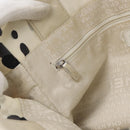 CHANEL Tote Bag Canvas White Silver CC Auth 170892-20