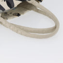 CHANEL Tote Bag Canvas White Silver CC Auth 170892-7