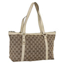 GUCCI GG Canvas Abbey Tote Bag Beige Gold 141470 Auth 170896-1
