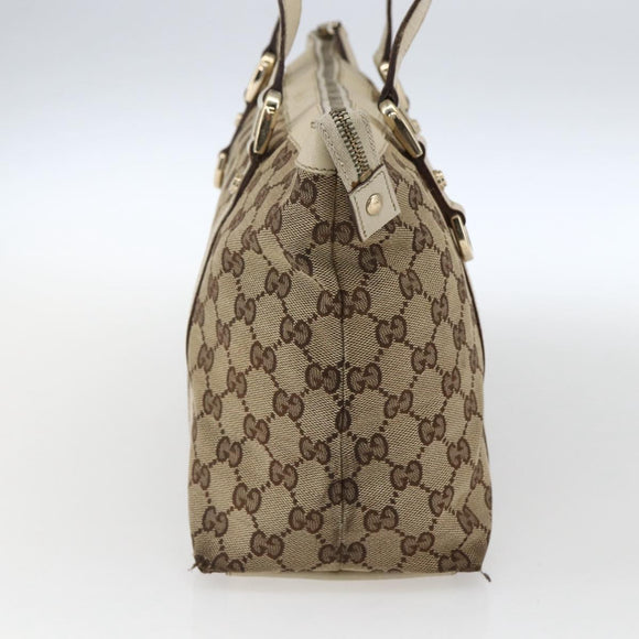 GUCCI GG Canvas Abbey Tote Bag Beige Gold 141470 Auth 170896