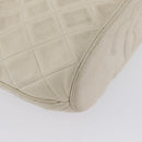 CHANEL Matelasse Shoulder Bag Lamb Skin Ivory Gold CC Auth 170897-9