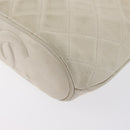 CHANEL Matelasse Shoulder Bag Lamb Skin Ivory Gold CC Auth 170897-15