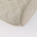 CHANEL Matelasse Shoulder Bag Lamb Skin Ivory Gold CC Auth 170897-16