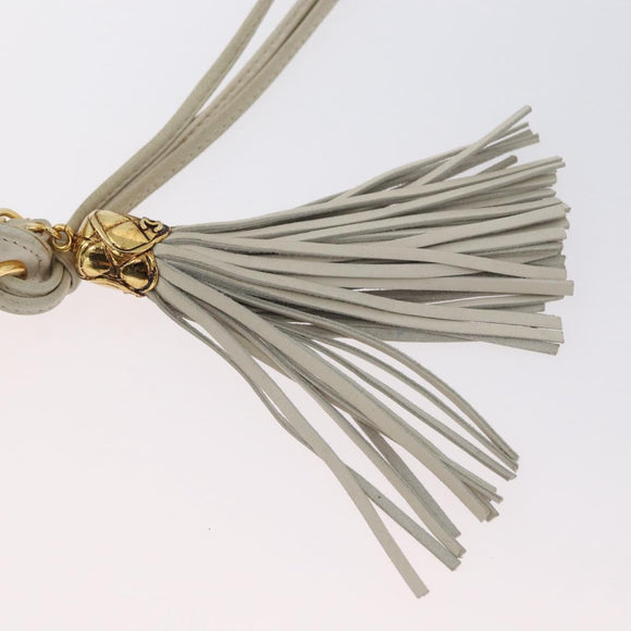 CHANEL Matelasse Shoulder Bag Lamb Skin Ivory Gold CC Auth 170897