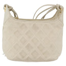 CHANEL Matelasse Shoulder Bag Lamb Skin Ivory Gold CC Auth 170897-13