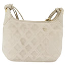 CHANEL Matelasse Shoulder Bag Lamb Skin Ivory Gold CC Auth 170897-2