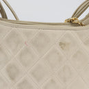 CHANEL Matelasse Shoulder Bag Lamb Skin Ivory Gold CC Auth 170897-3