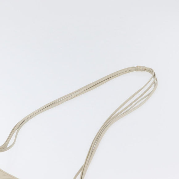 CHANEL Matelasse Shoulder Bag Lamb Skin Ivory Gold CC Auth 170897