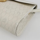 Christian Dior Honeycomb Canvas Shoulder Bag PVC White Gold Auth 170899-9