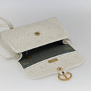 Christian Dior Honeycomb Canvas Shoulder Bag PVC White Gold Auth 170899-10
