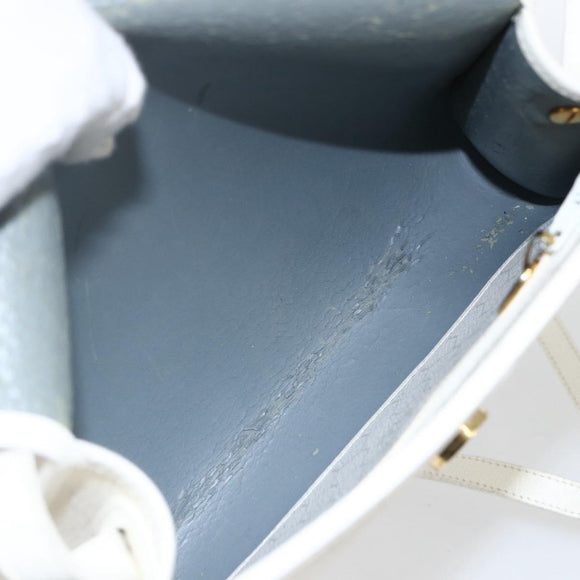 Christian Dior Honeycomb Canvas Shoulder Bag PVC White Gold Auth 170899