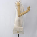 Christian Dior Honeycomb Canvas Shoulder Bag PVC White Gold Auth 170899-21