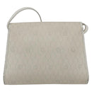Christian Dior Honeycomb Canvas Shoulder Bag PVC White Gold Auth 170899-2