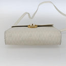 Christian Dior Honeycomb Canvas Shoulder Bag PVC White Gold Auth 170899-5