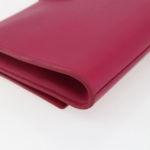 SAINT LAURENT Y Line Clutch Bag Leather Pink Gold 311213 Auth 170902