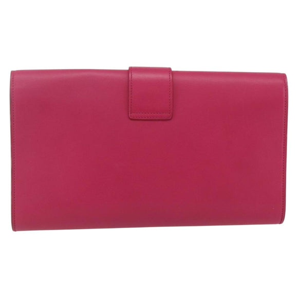 SAINT LAURENT Y Line Clutch Bag Leather Pink Gold 311213 Auth 170902