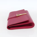 SAINT LAURENT Y Line Clutch Bag Leather Pink Gold 311213 Auth 170902-4