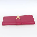 SAINT LAURENT Y Line Clutch Bag Leather Pink Gold 311213 Auth 170902-6