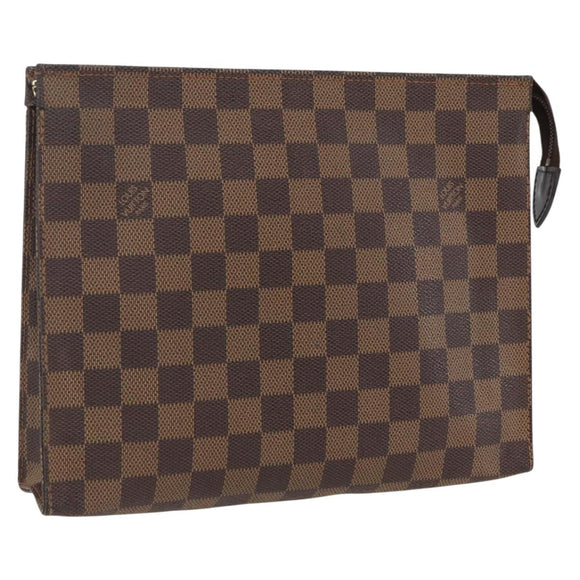 LOUIS VUITTON Damier Ebene Poche Toilette 26 Pouch N47543 LV Auth 170903
