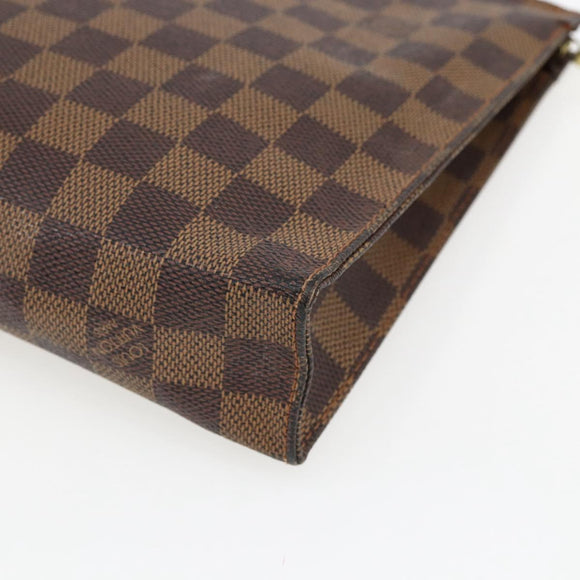 LOUIS VUITTON Damier Ebene Poche Toilette 26 Pouch N47543 LV Auth 170903