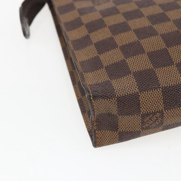 LOUIS VUITTON Damier Ebene Poche Toilette 26 Pouch N47543 LV Auth 170903