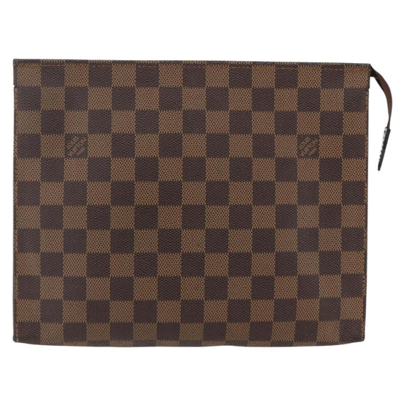 LOUIS VUITTON Damier Ebene Poche Toilette 26 Pouch N47543 LV Auth 170903