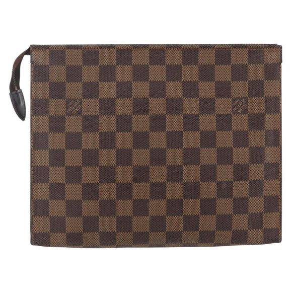 LOUIS VUITTON Damier Ebene Poche Toilette 26 Pouch N47543 LV Auth 170903
