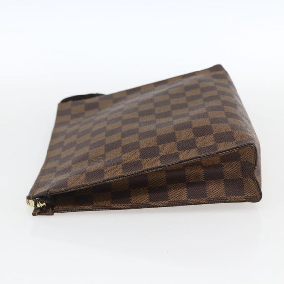 LOUIS VUITTON Damier Ebene Poche Toilette 26 Pouch N47543 LV Auth 170903