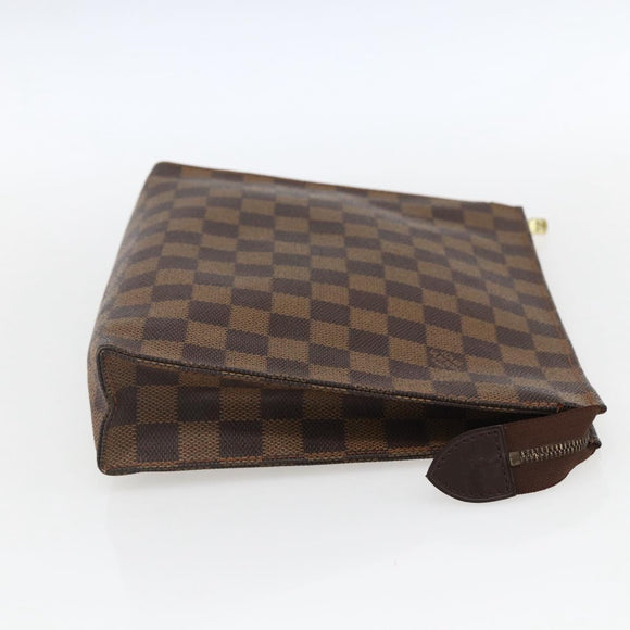 LOUIS VUITTON Damier Ebene Poche Toilette 26 Pouch N47543 LV Auth 170903