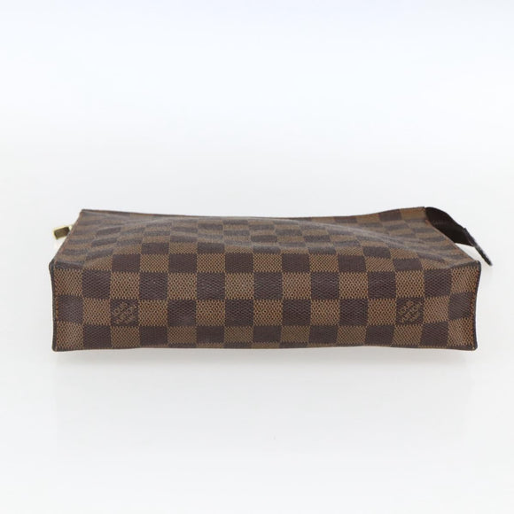 LOUIS VUITTON Damier Ebene Poche Toilette 26 Pouch N47543 LV Auth 170903