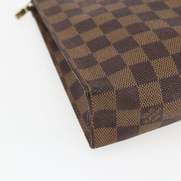 LOUIS VUITTON Damier Ebene Poche Toilette 26 Pouch N47543 LV Auth 170903