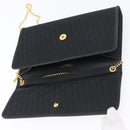 Christian Dior Trotter Canvas Chain Shoulder Bag Black Gold Auth 170904-10