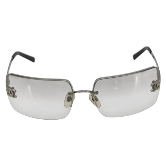 CHANEL Sunglasses metal Clear CC Auth 170905